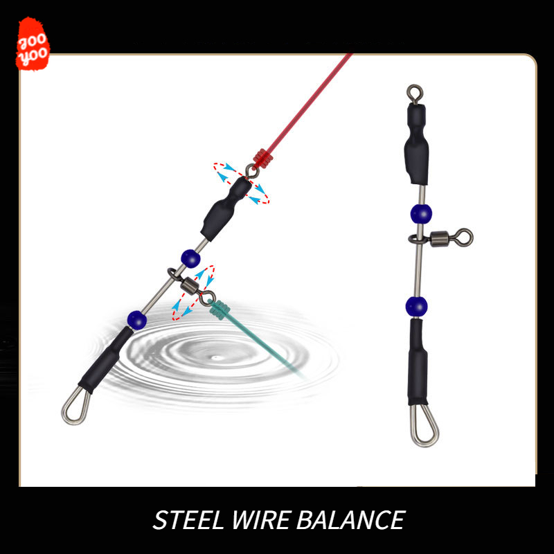 Fishing Hook Stainless Steel - 5 pz girevole filo di acciaio
