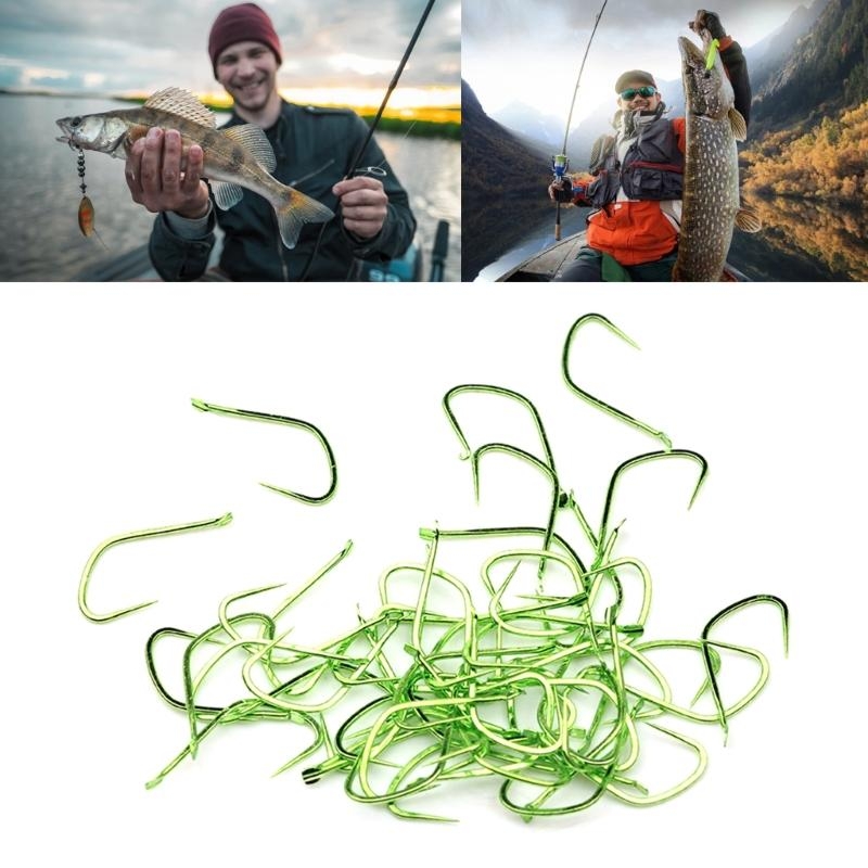 Fishing Hook Circle - 50 pezzi manico lungo piccoli pesci