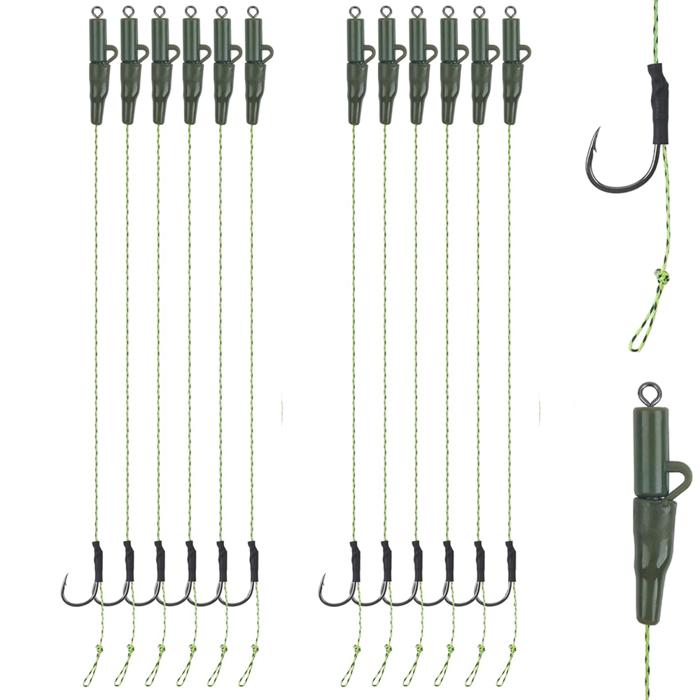 Fishing Hook Assortment - 12Pcs Carp fishing hair rigs ganci