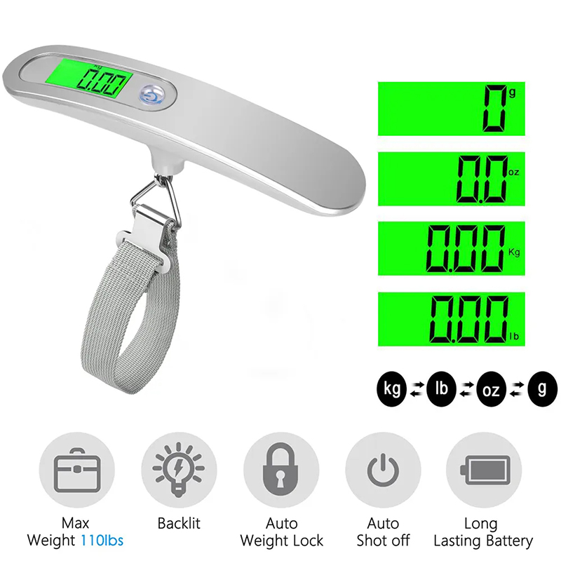 Fishing Hook - Bilancia elettronica per bagagli sospesa portatile