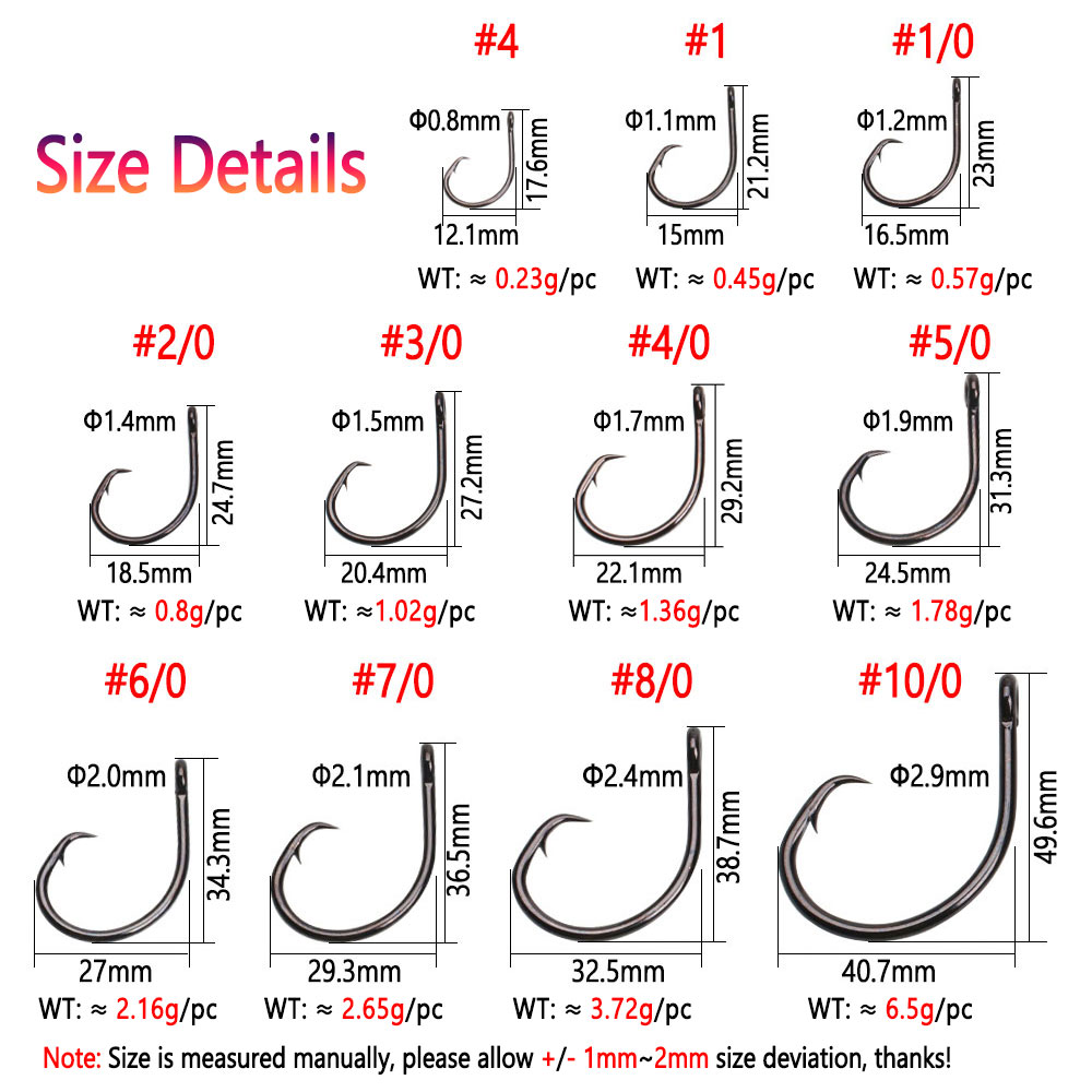 Bimoo 5 pezzi # 4 ~ 8/ 0 Pesan - Fishing Hook Circle recensione e prezzo
