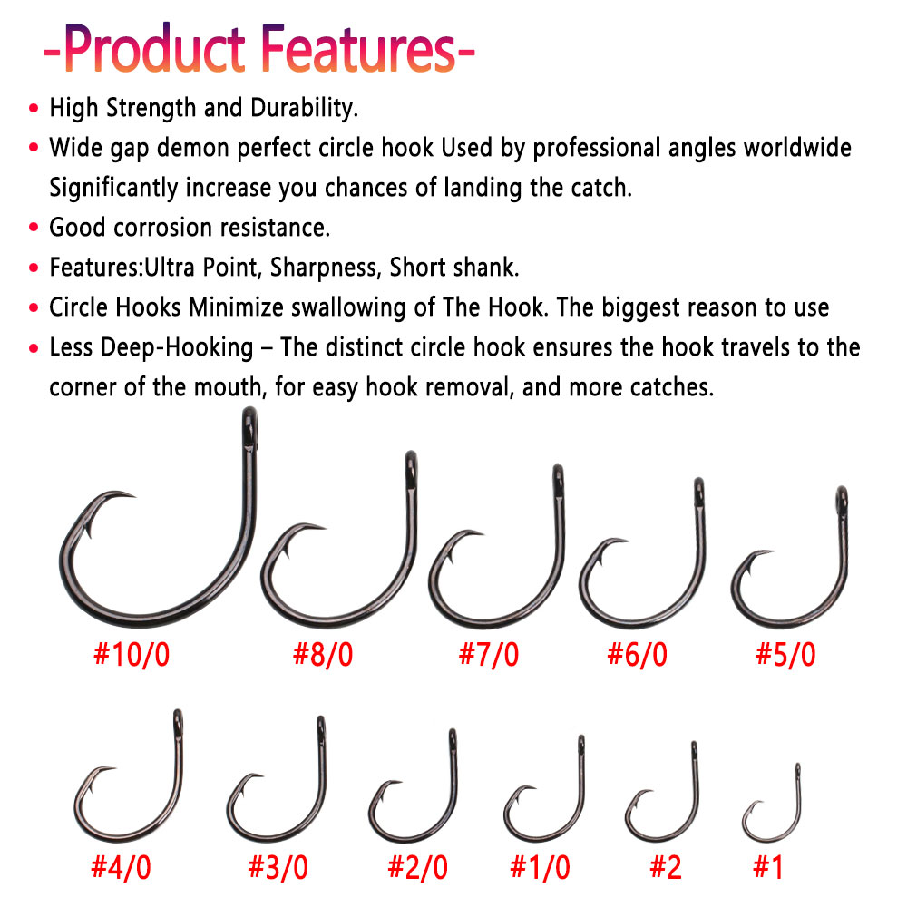 Bimoo 5 pezzi # 4 ~ 8/ 0 Pesan - Fishing Hook Circle recensione e prezzo