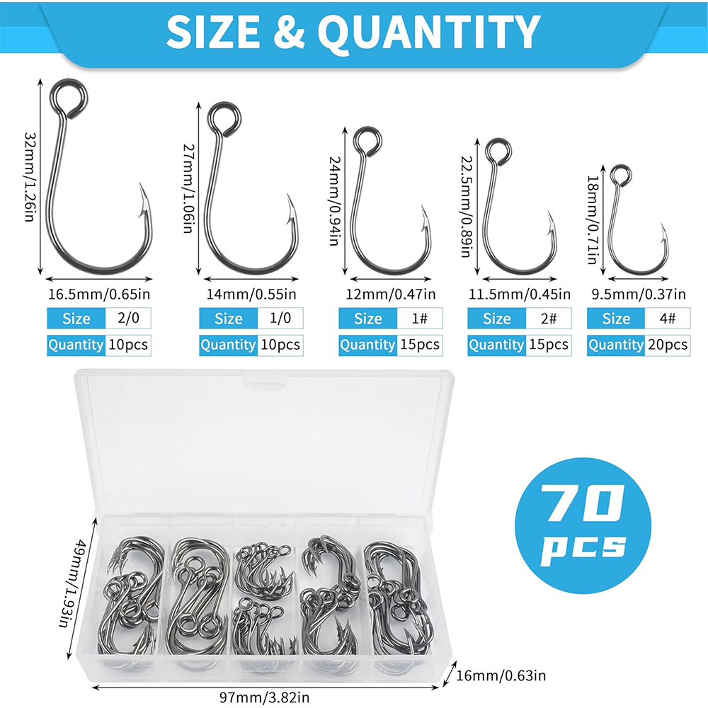 70 pezzi da pesca in linea gan - Fishing Hook Offset recensione e prezzo