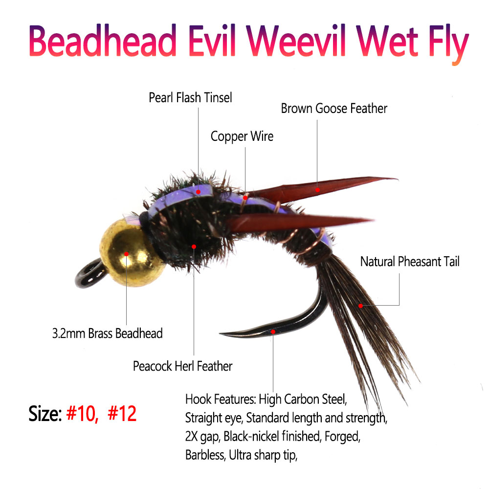 Bimoo 8 pz Ottone Beadhead Evi - Fishing Hook Barbless recensione e prezzo